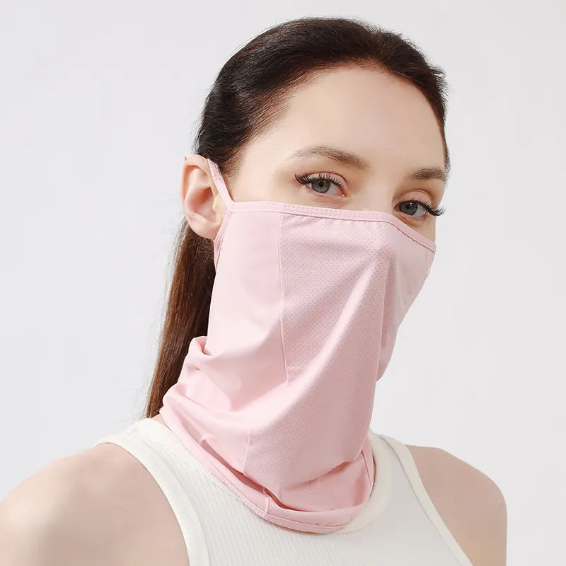 Toptan son özel açık yaz UV koruma UPF 50 + kadın pembe nefes boyun körüğü bandanalar