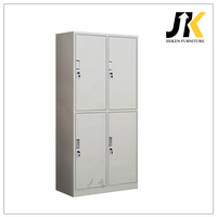 Armoire de bureau en acier durable à 4 portes, armoire de rangement en métal multi-compartiments pour usine, salle de sport, école, dortoir