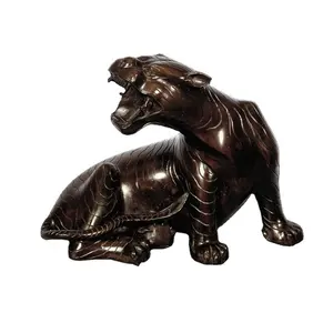 life size brass animal cast bronze tiger statue sculpture