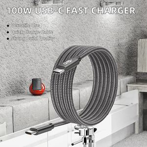 2M <span class=keywords><strong>USB</strong></span> C Loại C Cáp Từ Tính PVC Áo Khoác 5A Nhanh Chóng Sạc 100W Sạc 65W <span class=keywords><strong>USB</strong></span> C Dữ Liệu Sạc Cáp Tai Nghe Tương Thích - Product Image 2