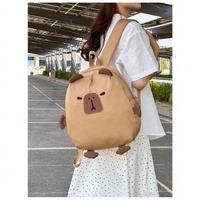 Produit phare : Sacs à dos en peluche couleur marron, jouet en peluche Capybara Kawaii 26cm 38cm, le sac à dos en peluche pour enfants