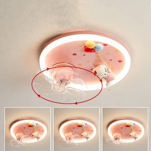 Nuevo diseño lindos animales gato Rosa habitación de los niños Luz de techo LED protección ocular sacudiendo la cabeza niños ventilador Luz - Product Image 3