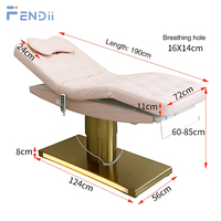 Mobilier pour salon de beauté Table de massage électrique hydraulique de luxe rose Extension de cils Lit de spa pour le visage