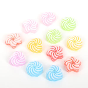 Mélange de cœur d'amour rond tourbillon en résine, 50 pièces, accessoires Kawaii, Cabochon à dos plat, décoration, embellissement artisanal - Product Image 6