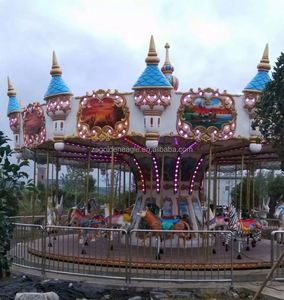 Carrusel de Metal y Madera de 24 Asientos para Interiores y Exteriores, para Niños, Diversión en Ferias, Parques de Atracciones, Jardín, Carrusel Grande con Caballos - Product Image 3