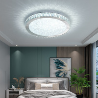 Plafonnier rond simple Chambre à coucher Salon Moderne Plafonnier LED en cristal à montage en surface