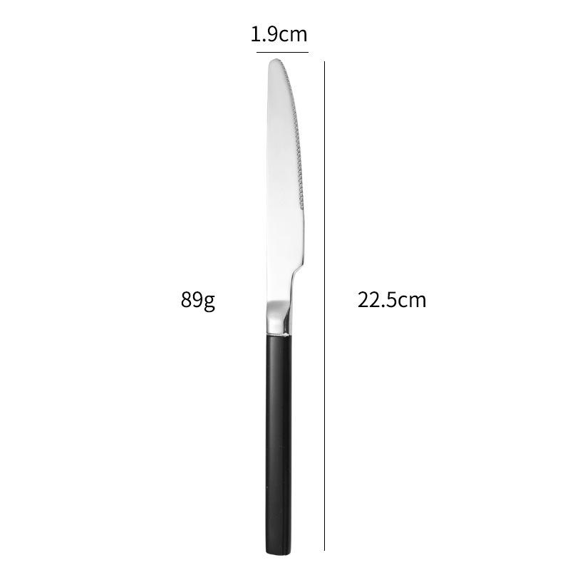 Couteau de table noir+argent