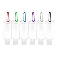 Botella Portátil de 50 ml para Desinfectante de Manos, Gel Transparente, Crema, Bálsamo, Botella Pequeña para Lavado de Manos para Niños con Gancho