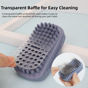 Yeni Tasarım Lüks Modern Yumuşak Kauçuk Stoklu Köpek ve Kedi Küçük Hayvan Evcil Hayvan Banyo Duş Fırçası - Product Image 4