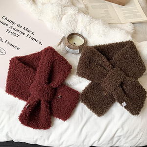 Sciarpa Corta Invernale Calda e Lussuosa in Pile di Poliestere Spesso con Nuovo Design Coreano Tie-Dye - Product Image 1