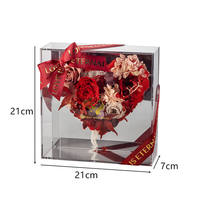 Nouvelle conception de rose éternelle faite à la main dans une boîte cadeau en acrylique miroir pour Noël et Thanksgiving