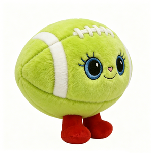 Peluche Personalizado de Pelota Deportiva Verde Suave con Rayas Blancas y Patas Rojas, Adorable Peluche de Pelota de Tenis - Product Image 5
