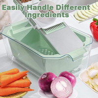 9 In 1 Handheld Groentesnijder Fruitsnijder Met Container & Zeef Roestvrijstalen Keukengereedschap 2025 Nieuw