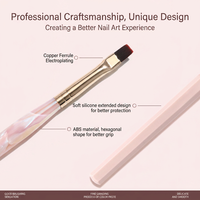 Kit professionnel de pinceaux à ongles en poils synthétiques élastiques avec manche hexagonal en ABS pour manucure, idéal pour le gel et les salons de beauté