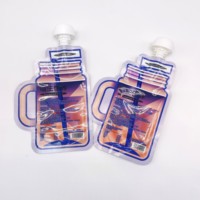 Imprimé sur mesure 100ml 120ml 180ml Pochette spéciale en forme de bouteille 250ml Pochette en forme de bouteille pour jus ou collation pour chat