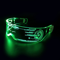 Lunettes de soleil futuristes Rezz Visor Robocop avec visière LED 7 couleurs pour soirées et événements