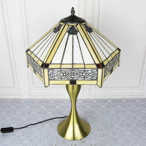 LongHuiJing 16-Inch Tiffany Lamp Dome Multicoloured Stained Glass LED 2700K Warm White Mediterranean AC E27/E26 Table Lamps Home - Product Image 6