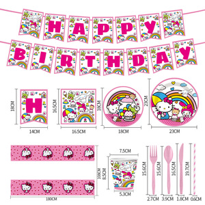 <span class=keywords><strong>Vaisselle</strong></span> <span class=keywords><strong>jetable</strong></span> sur le thème du chaton mignon <span class=keywords><strong>pour</strong></span> les fêtes de remise des diplômes Assiettes en papier Serviettes Nappes Tasses - Product Image 2