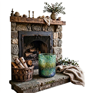 Handcrafted Mosaic <b>Glass</b> Votive Holder Cylindrical <b>Heat</b> <b>Resistant</b> Decorative Lantern for Christmas Home Decor Medium - Product Image 1