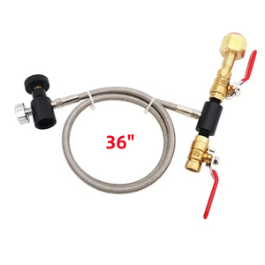 Adaptateur de recharge CO2 avec tuyau renforcé en acier de 36 pouces pour remplir un grand réservoir de dioxyde de carbone W21.8, compatible avec les réservoirs G1/2 - Product Image 3