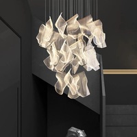 Lustre en acrylique duplex personnalisé QMX, lampe nordique pour salon, chambre à coucher, lumière moderne de luxe, luminaire suspendu multi-têtes en papier