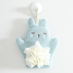 <span class=keywords><strong>Gant</strong></span> de <span class=keywords><strong>bain</strong></span> Double face pour bébé, adorable lapin, doux et agréable pour la peau - Product Image 4