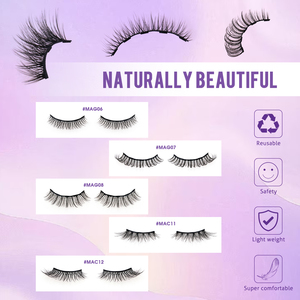 Pestañas Magnéticas Reutilizables 25 Veces, Aspecto Natural Suave, Kit Sintético con Delineador Magnético, Venta al Por Mayor - Product Image 3