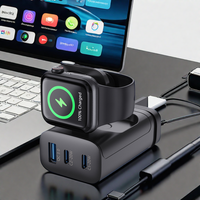 Cargador de Reloj Inteligente de 45w, Cargador Rápido de Teléfono Celular con Doble Puerto USB Tipo-C, Cargador Inalámbrico Portátil para Relojes y Teléfonos
