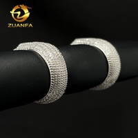Prêt à expédier, bague pour homme en argent sterling 925 entièrement sertie de diamants, passe le testeur de diamants, bague en moissanite, bague hip hop pour homme