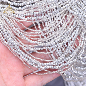 Abito fatto a mano <span class=keywords><strong>con</strong></span> frange di perline a 10 strati corpetto oro <span class=keywords><strong>argento</strong></span> nuovo Design <span class=keywords><strong>con</strong></span> Patch di strass cucito DRA-379 tessuto in resina - Product Image 5