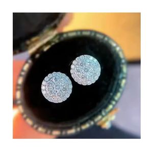 Pendientes de Diamantes Naturales de 0.5CT en Oro Blanco de 18K Xinfly, Diseño Redondo de 7.5mm, Marca Popular para Bodas - Product Image 1