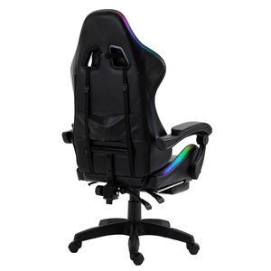 Silla de Juego RGB con Masaje y Altavoz Bluetooth, Silla de Oficina Reclinable de Cuero PU con Reposapiés y Almohada Lumbar - Product Image 3