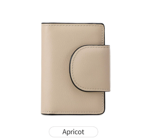 กระเป๋าสตางค์หนังวัวแท้ทรงสั้นสำหรับผู้หญิง พร้อมช่องใส่เหรียญแบบซิปและช่องใส่บัตร บุด้วยผ้าโพลีเอสเตอร์ - Product Image 6