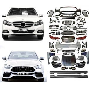 Para <span class=keywords><strong>Mercedes</strong></span> <span class=keywords><strong>Benz</strong></span> Clase E W212 <span class=keywords><strong>2010</strong></span>-2015 Alteración a W213 E63 AMG 2021 + Parachoques Falda lateral Kits de cuerpo completo. - Product Image 1