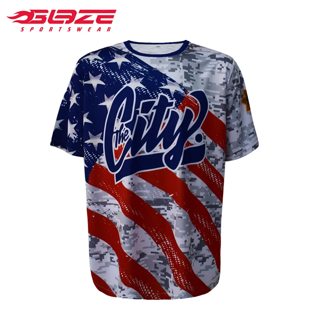 100% poliéster profissional design softball jerseys