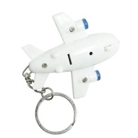Cadeau promotionnel, mini avion en plastique 3D, porte-clés avec lumière LED et son