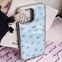 Coques de téléphone intelligentes BAILI Factory avec cadre galvanisé argenté et motif personnalisé en résine époxy pour iPhone 17 Air 16 Plus 15 Pro