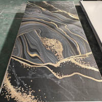 Feuille de marbre haute brillance d'usine revêtement UV panneau mural décoratif en plastique de charbon de bambou en marbre Pvc