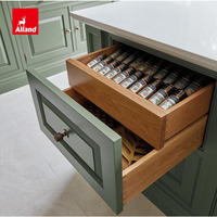 Allandcabinet Nouvelles îles de cuisine vertes de haute qualité, style américain, meubles de cuisine en bois massif traditionnels