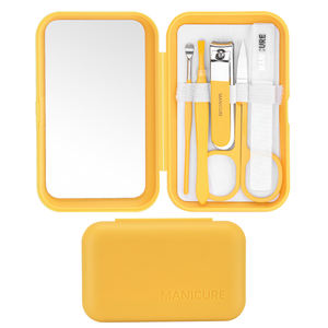 Портативный дорожный набор для маникюра HONGSTARS 5-в-<span class=keywords><strong>1</strong></span> с зеркалом в футляре – идеальный подарок для женщин - Product Image 3