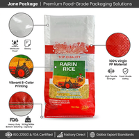 Sac tissé en PP personnalisé de 5 kg, 10 kg, 25 kg, laminé BOPP, pour l'emballage du riz, du maïs, de la farine de blé, du sucre blanc