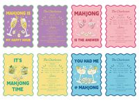 Outil de mélange de tuiles de Mahjong en PVC, 4 pièces, motifs variés, accessoire peu encombrant, compatible avec les kits de jeu de MahJong américain