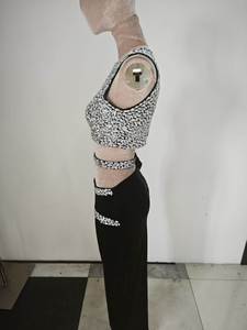 Nouvelle Collection 2026 – Ensemble Jupe et Haut Deux Pièces Scintillant à Strass pour Femme, <span class=keywords><strong>Robe</strong></span> Bandage à Taille Creuse pour Spectacle - Product Image 3