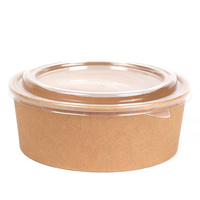Bol à salade en papier jetable 500ml 750ml 1000ml 1100ml 1300ml bol en papier kraft d'usine tasse à soupe bols en papier à emporter