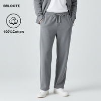Prêt à expédier Pantalon de jogging pour homme à cordon de serrage, coupe ample, coupe droite mi-haute, décontracté, 100% Coton, Faible MOQ, Vente en gros