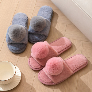 Cute Furry Leak Toes Fluff Indoor Outdoor Winter Warm Plush Slippers Women Home Slipper - Product Image 3