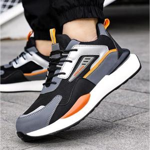 Men's Steel Toe Safety Shoes Low Top Breathable Construction Work Shoes Orange F002 - Product Image 1