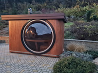 Sauna Moderna de Madera de Cedro Rojo Tradicional para Exteriores con Ventanas de Techo para 4 Personas, para Uso en Apartamentos y Villas