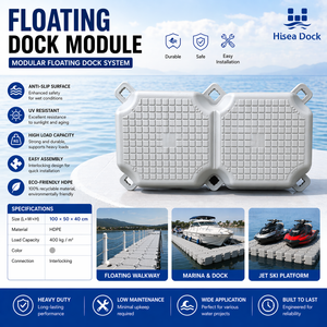 Vente en gros à bas prix de pontons flottants en plastique HDPE, plateformes flottantes modulaires à double flottabilité, pontons résistants aux UV - Product Image 1