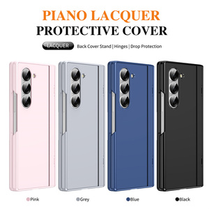 Chiusura a cerniera laccata lucida custodia per cavalletto rigido per Samsung Galaxy Z piega 6 5/piega 3 4 con vetro temperato - Product Image 6